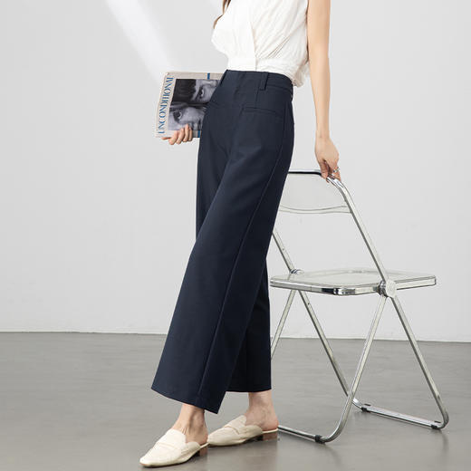 「自」全新升级【铂金会员192/天猫259/差价67】(53346)洛诗琳醋酸天丝直筒阔腿裤2025夏季显瘦百搭休闲九分裤女 商品图3