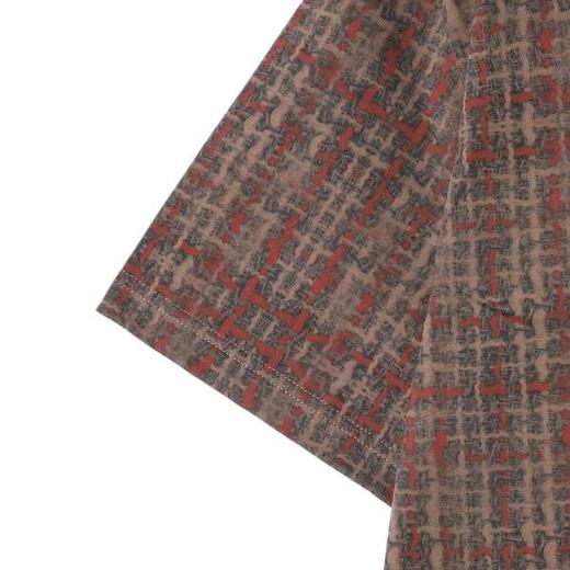 T4176SDSA夏季高级感新款男士撞色经典格纹短袖T恤复古休闲圆领上衣 商品图4