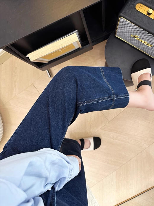 电线杆宽边牛仔裤（锁 商品图0