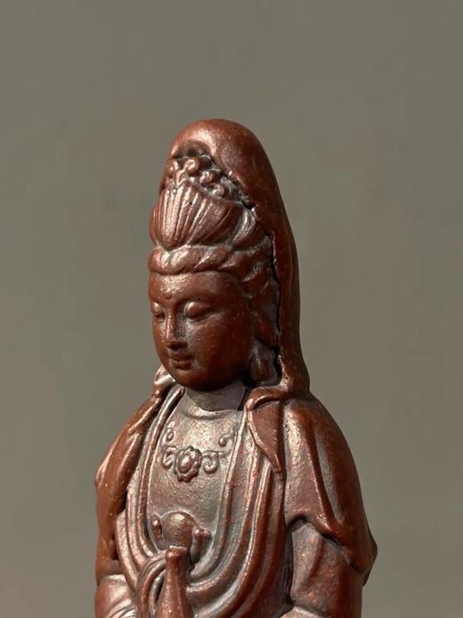 宜兴紫砂胎莲花座观音像，顺丰包邮 商品图3