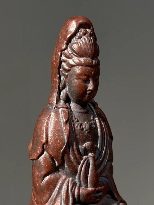 宜兴紫砂胎莲花座观音像，顺丰包邮 商品图11