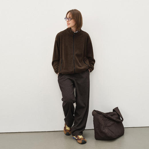 714street毛绒呢料针织开衫女秋冬新款夹克外套男老钱风miu系穿搭 商品图3