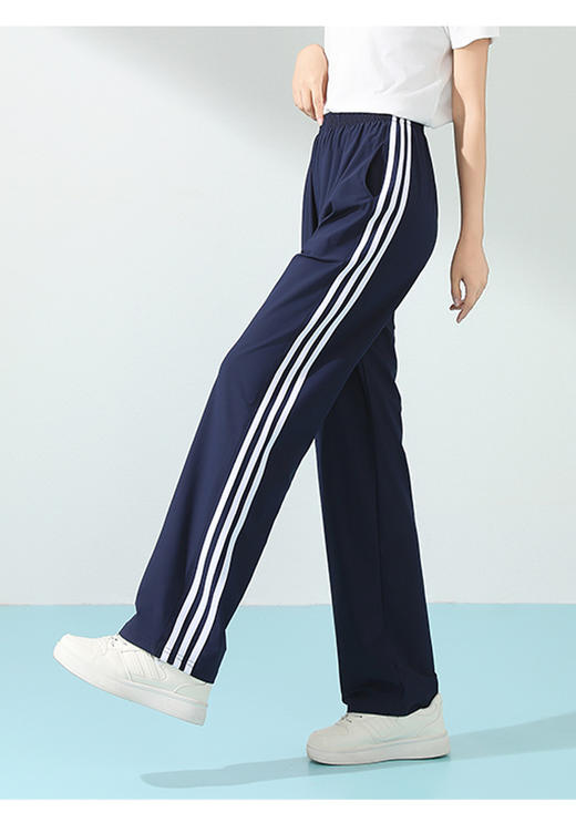 冰丝校裤！2025夏季直筒裤男女学生超薄长裤一道杠初中高中小学生速干裤！ 商品图5