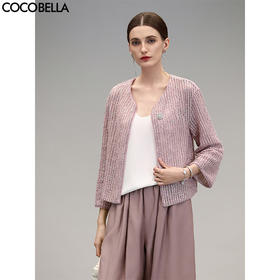 COCOBELLA设计师重工对丝亮片盘带绣花外套通勤开衫MZ3182-2