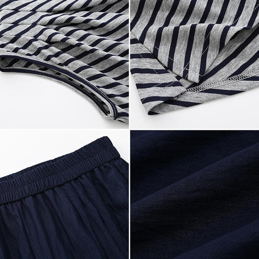 女装斜领条纹T恤配阔腿裤两件套-53139S5224002 商品图2