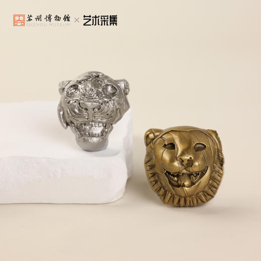 苏州博物馆 亚述印象金属浮雕冰箱贴金狮/银狮 商品图1