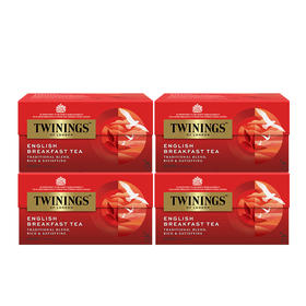 【森哥优选】川宁 4盒100袋 英国早餐红茶 英国进口twinings 茶包英式奶茶专用茶叶茶粉
