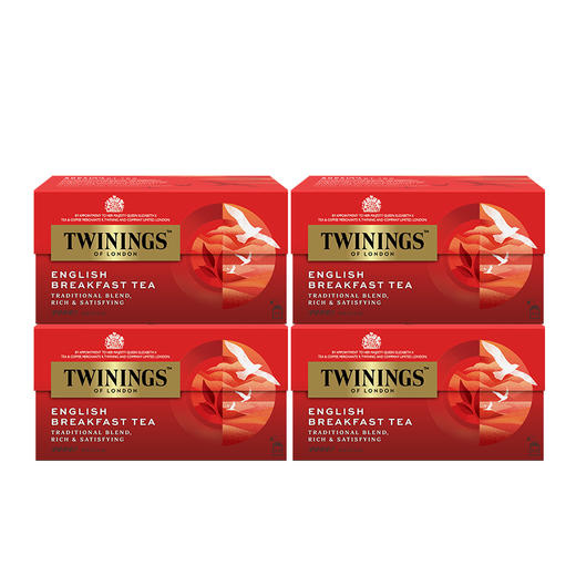 【森哥优选】川宁 4盒100袋 英国早餐红茶 英国进口twinings 茶包英式奶茶专用茶叶茶粉 商品图0
