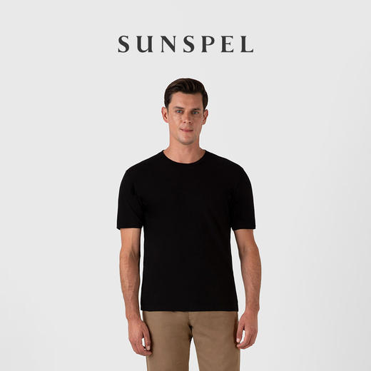 【亚麻系列】SUNSPEL男士春夏匹马棉亚麻混纺圆领T恤 商品图2