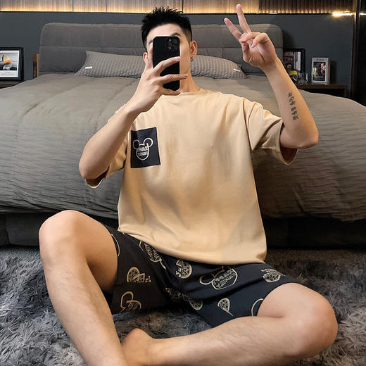 【GZ】无忧购男士休闲款家居服短袖短裤（截单后3-5天发货) 商品图4