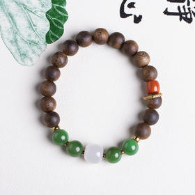 xy0444沉香+和田玉转运手串