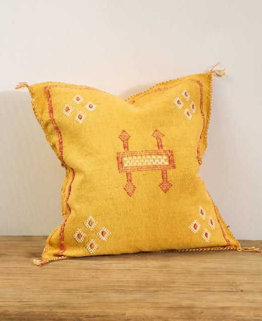 伽罗 JALO 摩洛哥进口手工龙舌兰丝抱枕【浅黄色&黄色】约50x50cm 商品图4