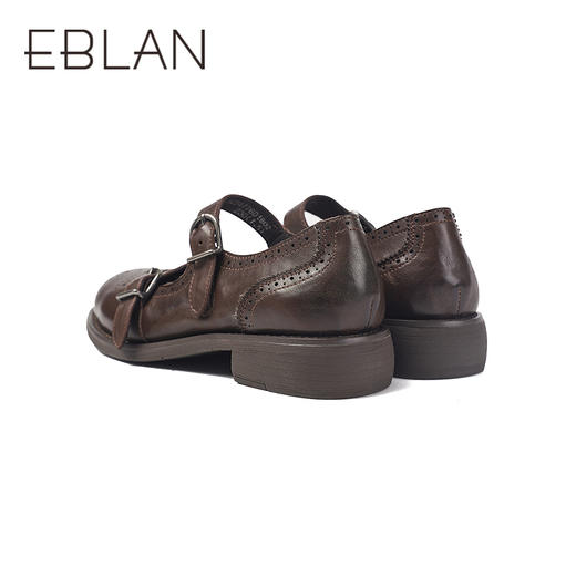 伊伴秋季复古英伦风布洛克雕花玛丽珍单鞋B25477601 商品图3