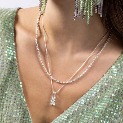 订购4周到｜CRYSTAL HAZE-Nostalgia Bear-classic-银色小熊 吊坠（银色环扣）［挪威设计师］ 商品图5