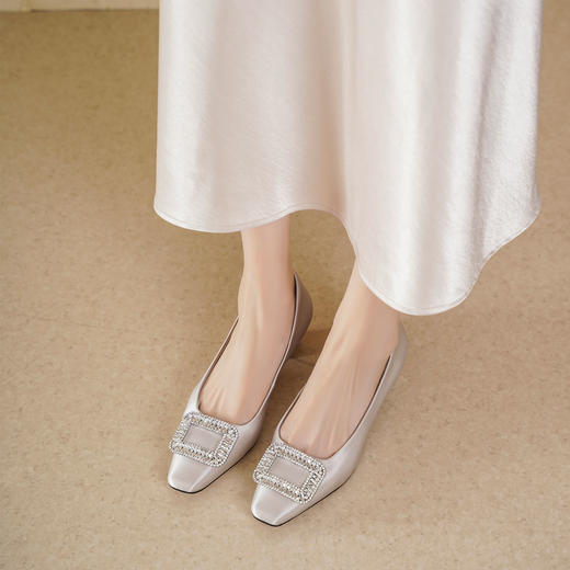 Westory2025年秋季小方头低跟单鞋通勤百搭浅口鞋S25CE76501 商品图5