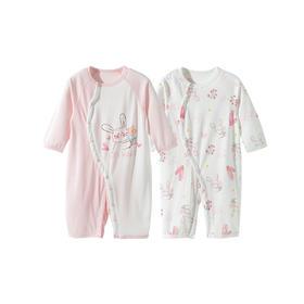 贝贝怡【2件装7A抗菌哈衣】春秋新款男女宝宝侧开连体衣满月抱衣爬服ZB3EL012