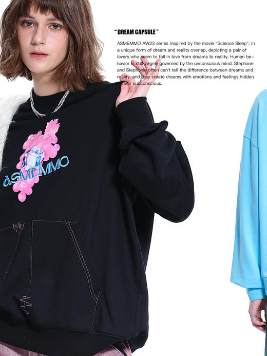 启世录TIWILLTANG•“葡萄气泡冰”印绣花圆领卫衣 商品图1