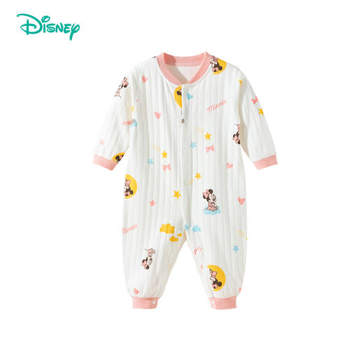 迪士尼春秋季新款女童前开连体衣纯棉女宝满月哈衣卡通印花可外穿爬爬服ZD3EL023 商品图10