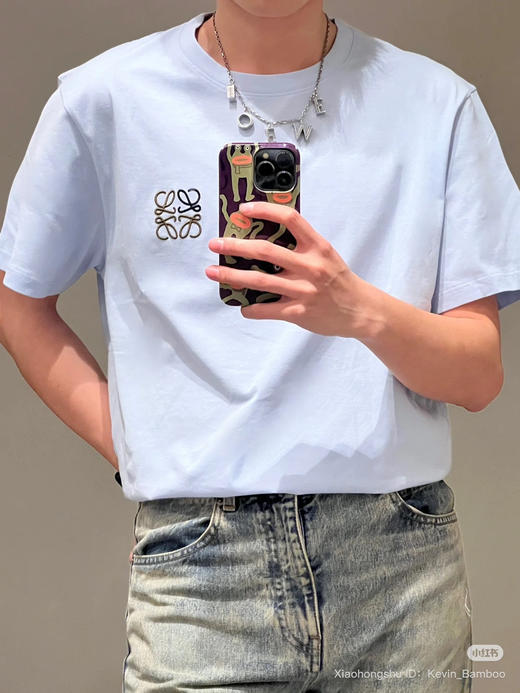 715-1极限特惠 一博同款 6088彩标刺绣 宽松圆领短袖T恤 商品图11