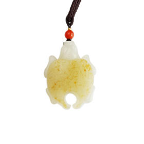 【天然正品】天然新疆籽料细腻油润度佳长寿龟（招财、保平安）和田玉吊坠项链35.5*27.2*12.0MM（皆取最大值）中性款现售价：3880！010725NJM16