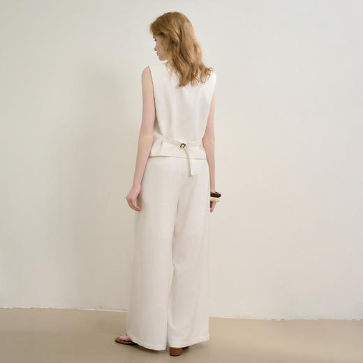 老钱风高级感通勤风套装女夏季马甲搭阔腿裤两件套V0051048 商品图4