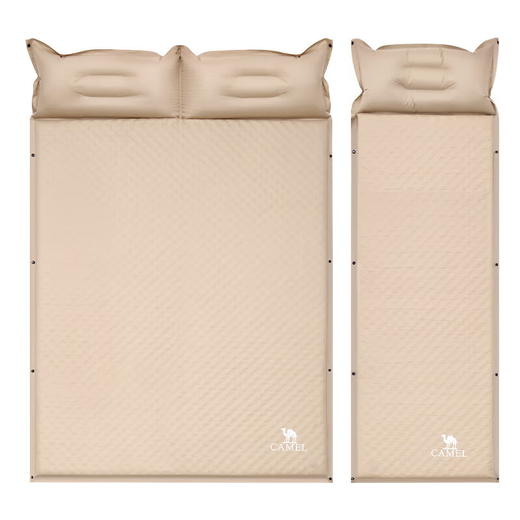 【金皇会139金币专享】骆驼（CAMEL）户外露营野营便携式单人、双人自动充气床垫防潮垫卡其色 商品图0