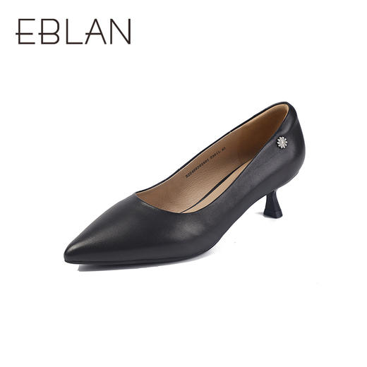 伊伴秋季极简素面高跟鞋舒适高度单鞋B25469202 商品图0