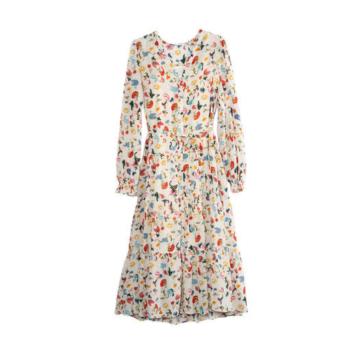 谜底两件式花色连衣裙长袖2025秋季新款复古桑蚕丝长裙257ML7790 商品图4