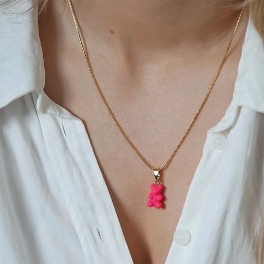 订购4周到｜CRYSTAL HAZE-Nostalgia Bear-classic-红色小熊 吊坠（金色环扣）［挪威设计师］ 商品图1