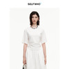 SELFWHO纯棉后背镂空欧根纱绑带短袖女2025夏新款宽松正肩T恤上衣 商品缩略图0
