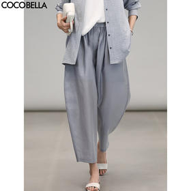 COCOBELLA简约气质莱赛尔休闲裤夏透气遮胯九分奶奶裤PA7005