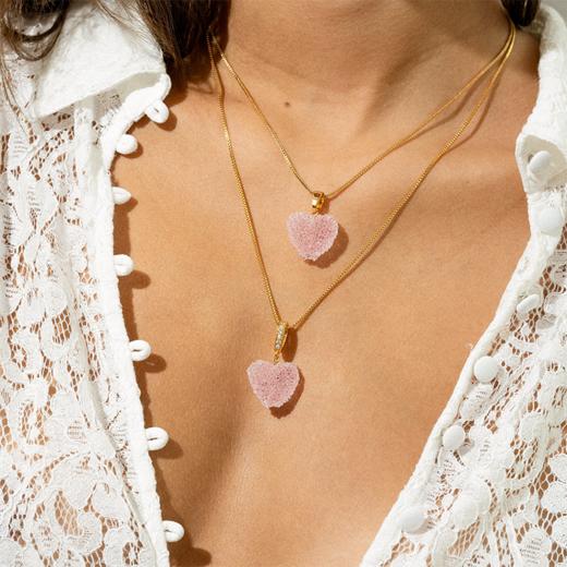 订购4周到｜CRYSTAL HAZE-Jelly Heart-classic-淡粉色爱心 吊坠［挪威设计师］ 商品图4