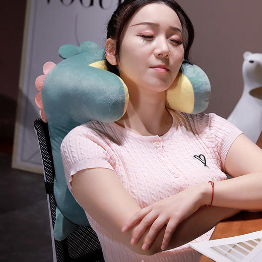 自然醒多巴胺动物仰睡枕办公室午休神器护颈靠枕睡觉抱枕趴睡枕QYL 商品图14