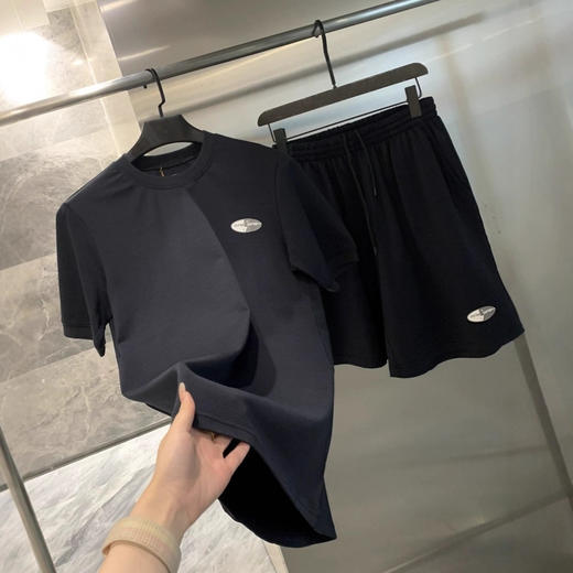 走老美订单！大捡漏！进口定织棉质！2025运动休闲夏季短袖短裤套装男款！ 商品图0