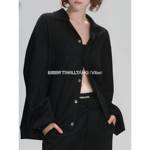 启世录TIWILLTANG“异境虚决”抗皱透气宽松慵懒异形长袖衬衫套装 商品图3