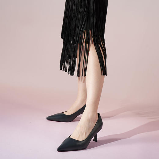 Westory2025年秋季尖头中跟单鞋极简百搭通勤浅口鞋W25CE75951 商品图12