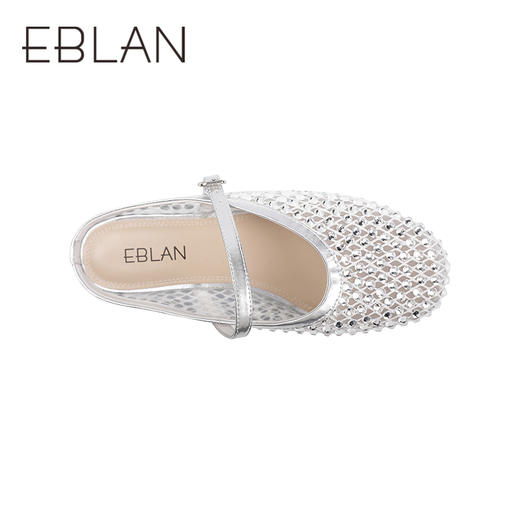 伊伴夏季网面烫钻透气网面低跟穆勒拖凉鞋B25236315 商品图2