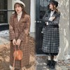 双十二福利！【诗铭洛可】XC7647时尚大衣格子宽松大码秋冬夹棉外套 商品缩略图0