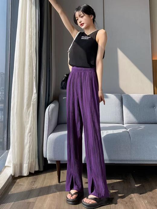 【诗铭洛可】W810压褶阔腿裤夏季直筒裤B6-2 商品图2