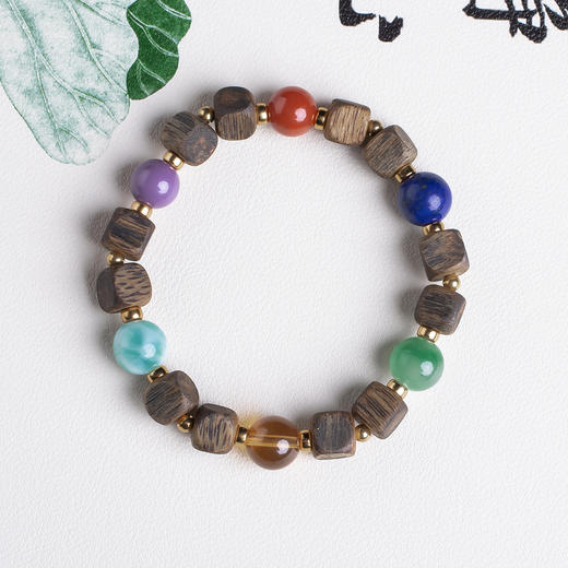 xy0445沉香+翡翠南红多宝手串 商品图1