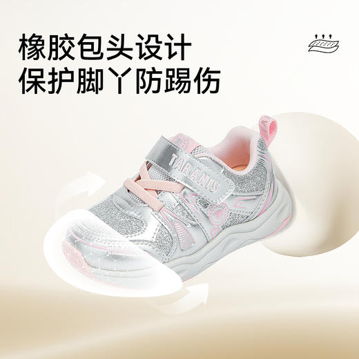 泰兰尼斯女宝宝学步鞋秋季新款童鞋软底防滑运动鞋女童轻便机能鞋T01T5C7435 商品图2