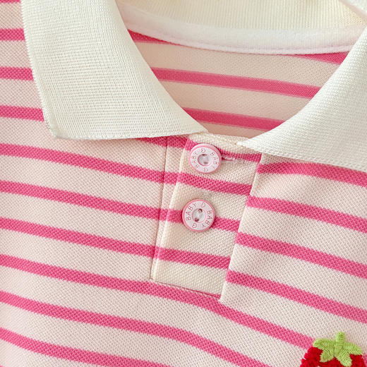 【运动风条纹连衣裙，A类品质，柔软舒适】女童夏装短袖甜美 宝宝条纹学院风公主裙 女孩短袖夏季睡裙连衣裙-QA 商品图3