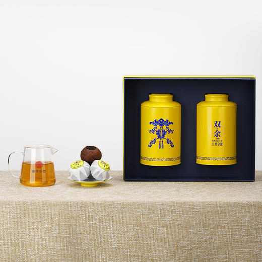 【礼藏天韵 福泽岁长】云鼎皇罐 双余·二黄柑布朗普洱生茶 2小罐 共300g 礼盒装（核心产区） 商品图2