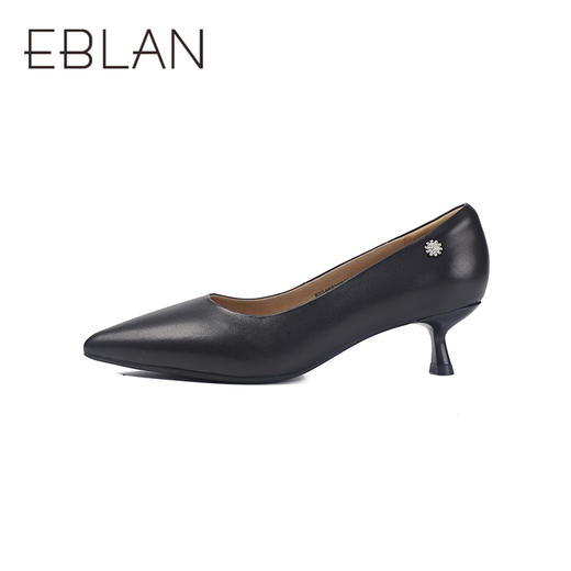 伊伴秋季极简素面高跟鞋舒适高度单鞋B25469202 商品图1