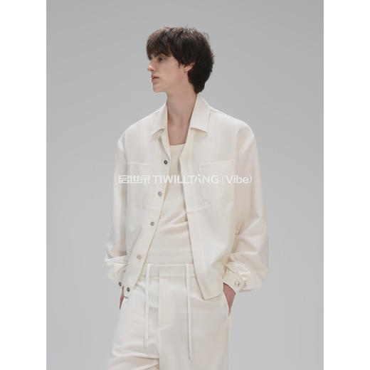 启世录TIWILLTANG“异境虚决”抗皱透气慵懒百搭异形长袖衬衫套装 商品图1