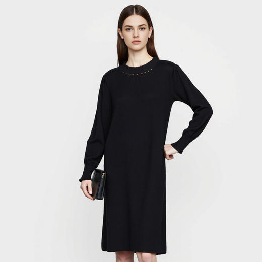 EITIE爱特爱冬季新款收腰显瘦针织连衣裙7601306 商品图3