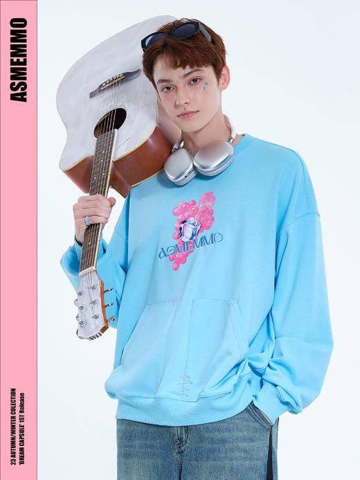 启世录TIWILLTANG•“葡萄气泡冰”印绣花圆领卫衣 商品图3