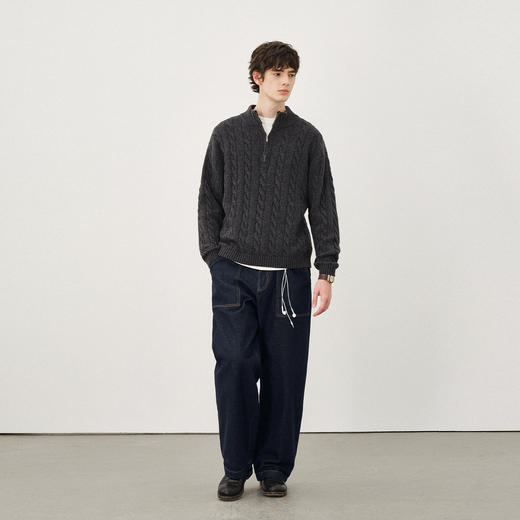 714street经典日系原色牛仔裤男2025秋季新款微宽松直筒甲板长裤 商品图2