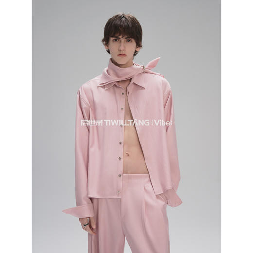 启世录TIWILLTANG“墨魄浮槎”低调奢华混纺条纹方巾男士 商品图1