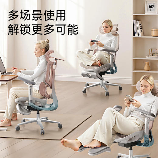 黑白调E3Pro 4代人体工学椅 电脑椅子办公椅电竞椅人工力学座椅樱花粉 商品图6